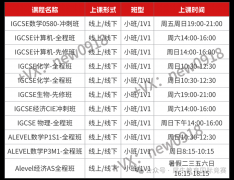 苏州IG/Alevel培训课程:工业园/新区两