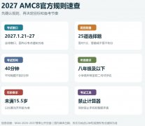 2027 AMC8报名开启：谁适合参加，接下