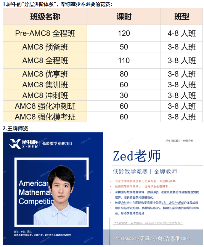 AMC8竞赛备考规划推荐,犀牛国际教育AMC8课程,低成本高效规划竞赛升学路线。